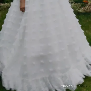 Vestido de comunión niña blanco y rosa