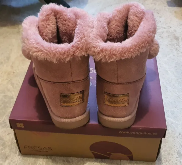 Botas niña rosas pelo talla 36 conguitos