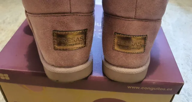 Botas niña rosas pelo talla 36 conguitos