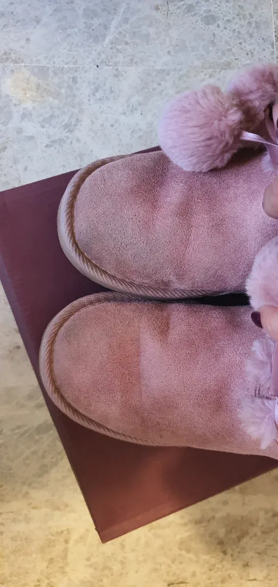 Botas niña rosas pelo talla 36 conguitos