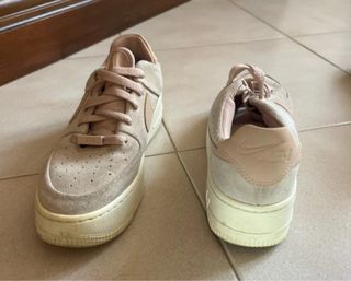 Nike Air Force 1 Beige/Rosa Suede