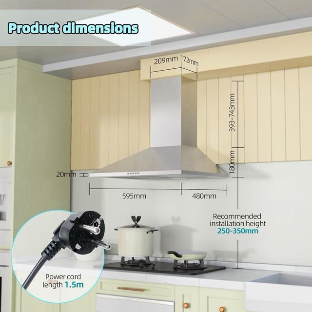 Cappotto aspirante 60cm argentato