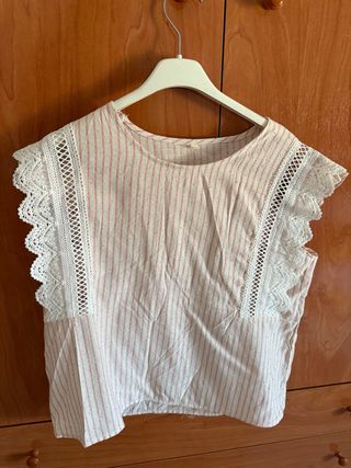 Camisa de mujer rayas rosas y blancas