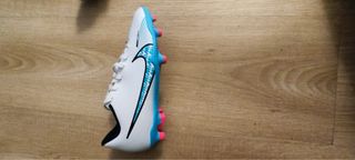 TALLA 33.5 Zapatillas de fútbol blancas y azules