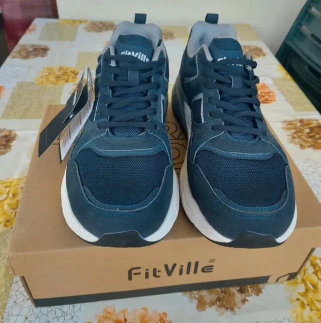 Nuove scarpe da ginnastica uomo FitVille blu/bianc