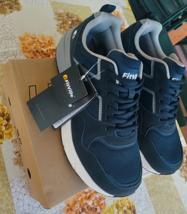 Nuove scarpe da ginnastica uomo FitVille blu/bianc