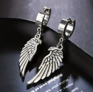 Pendientes alas ángel plata ojos águila, plata