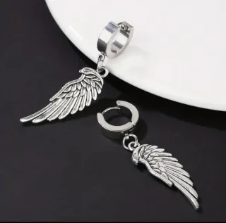Pendientes alas ángel plata ojos águila, plata