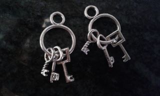 lote de 40 Colgantes Llavero Llaves Plata 900