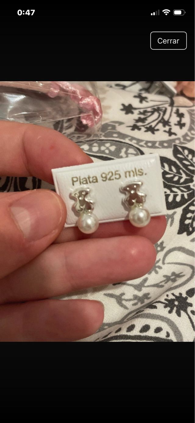 Pendientes Plata 925 con Perla