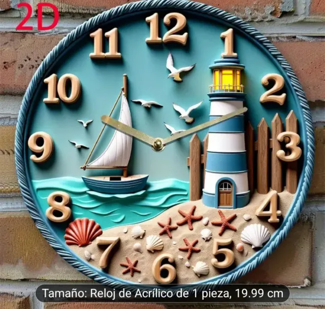 Reloj de Pared Acrílico Náutico
