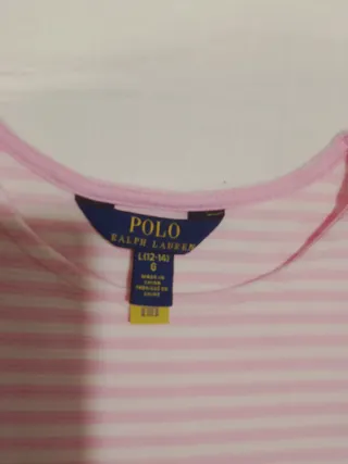 Vestido Ralph Lauren Talla L (12-14) Rayas Rosas