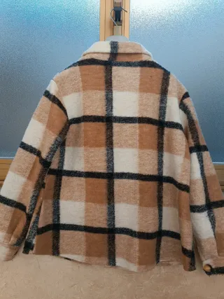 Camicia a quadri beige e marrone