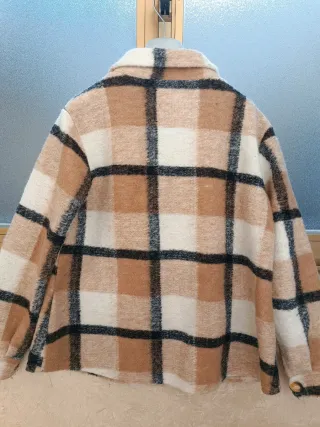 Camicia a quadri beige e marrone