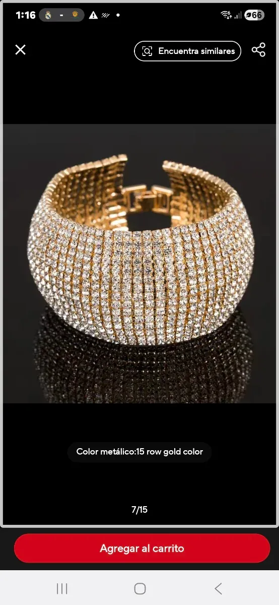 Bracciale a 15 file color oro