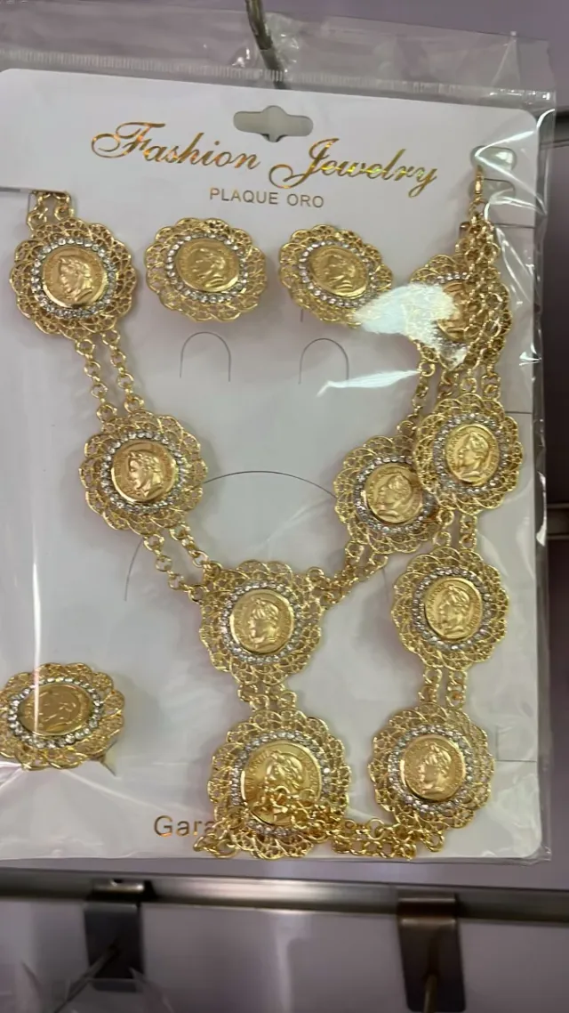 Conjunto Joyas Plaque Oro Mujer