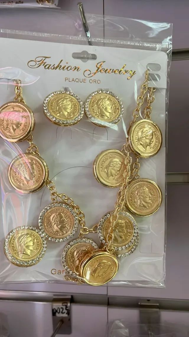 Conjunto Joyas Plaque Oro Mujer