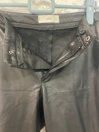 Pantalón Piel Negro Mango Talla M