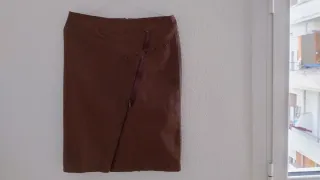 Falda marrón algodón encerado