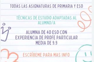 Profesora apoyo escolar y ayuda