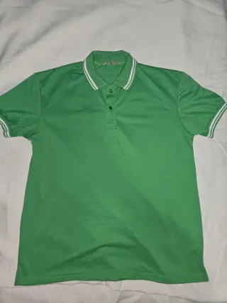 Polo uomo verde con righe bianche