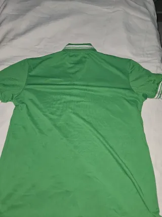 Polo uomo verde con righe bianche