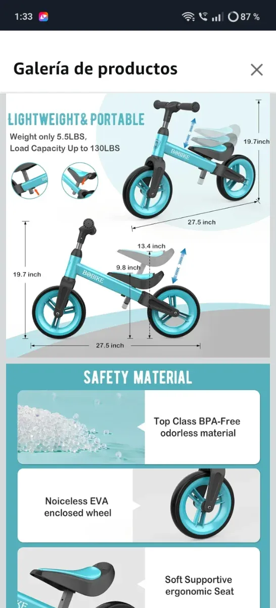 Bici equilibrio sin pedales