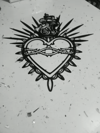 Cuore Sacro in Metallo da Appendere