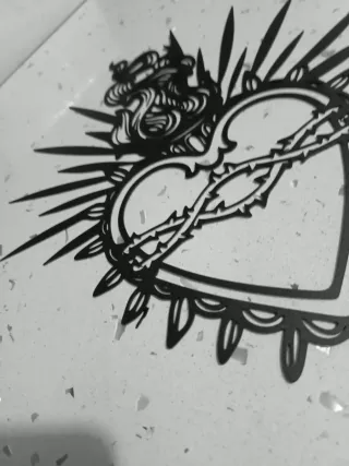 Cuore Sacro in Metallo da Appendere