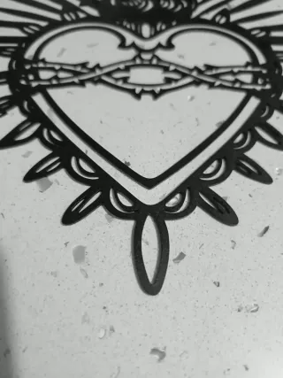 Cuore Sacro in Metallo da Appendere