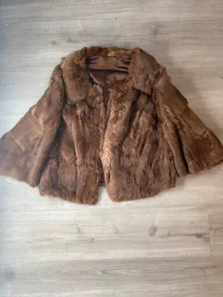 Casaco Vintage Pele Castanho Anos 80