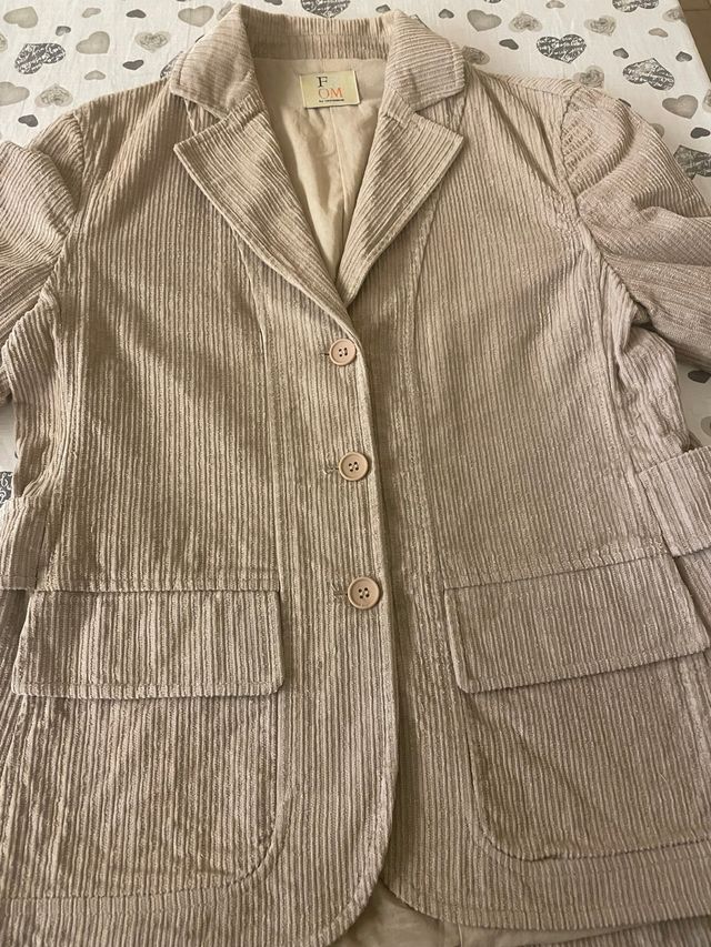 Giacca velluto a coste donna beige