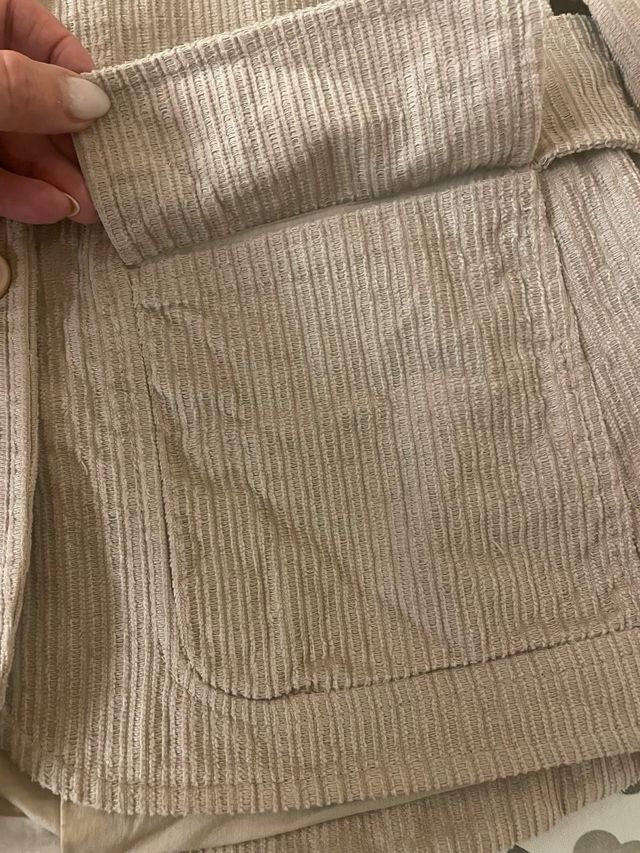 Giacca velluto a coste donna beige