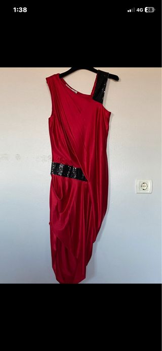 Vestido Amaya Arzuaga Rojo con Negro