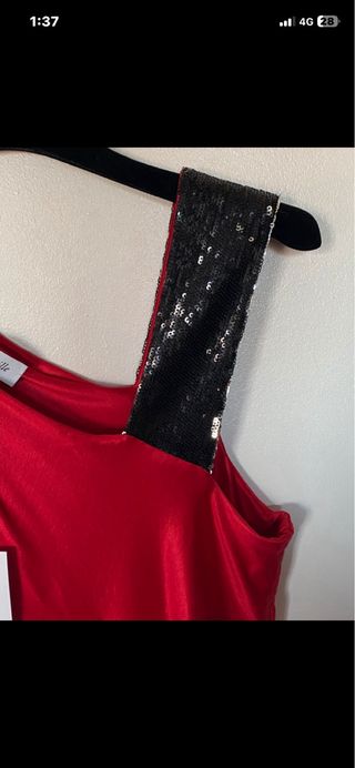 Vestido Amaya Arzuaga Rojo con Negro