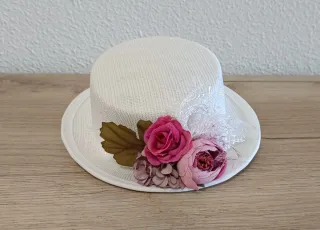 Diadema sombrero flores
