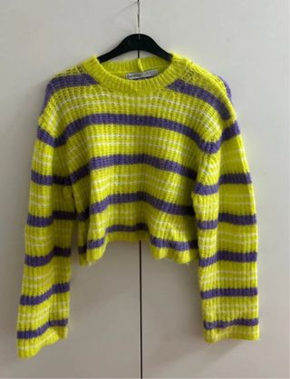 Jersey Bershka Rayas Morado y Amarillo Talla Única
