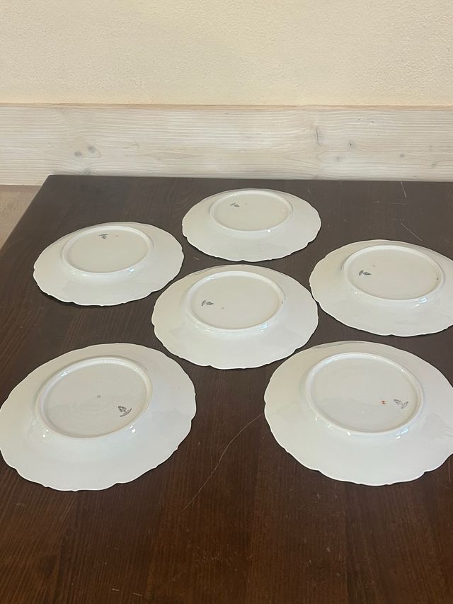 Set 6 Piatti piani Floreali Cecoslovacchia