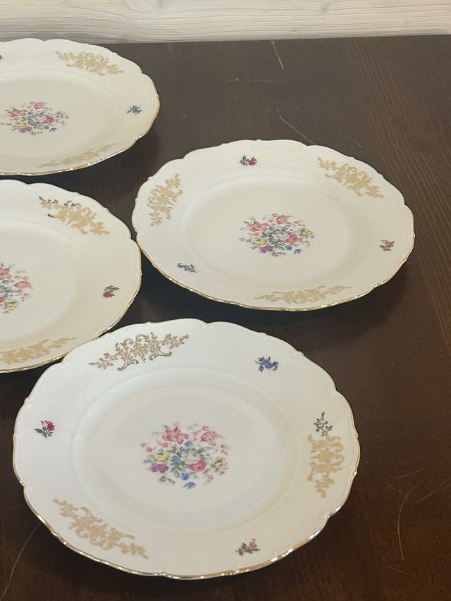 Set 6 Piatti piani Floreali Cecoslovacchia