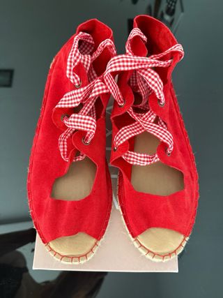 Alpargatas artesanales mujer rojas