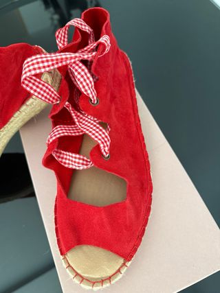 Alpargatas artesanales mujer rojas