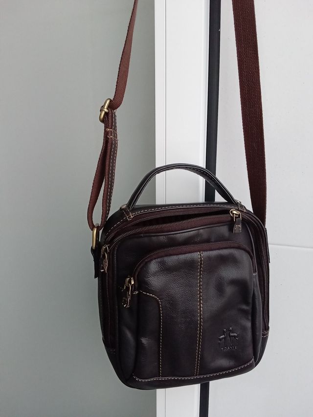 Bolso bandolera Rosme piel marrón