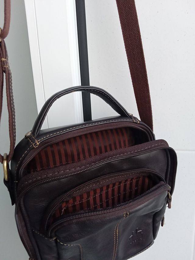 Bolso bandolera Rosme piel marrón