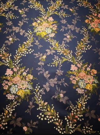 Tela fallera combinada azul marino