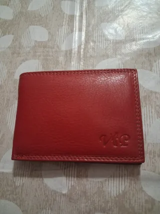 Portafoglio Uomo Vera Pelle Rosso