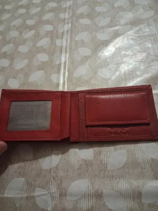 Portafoglio Uomo Vera Pelle Rosso