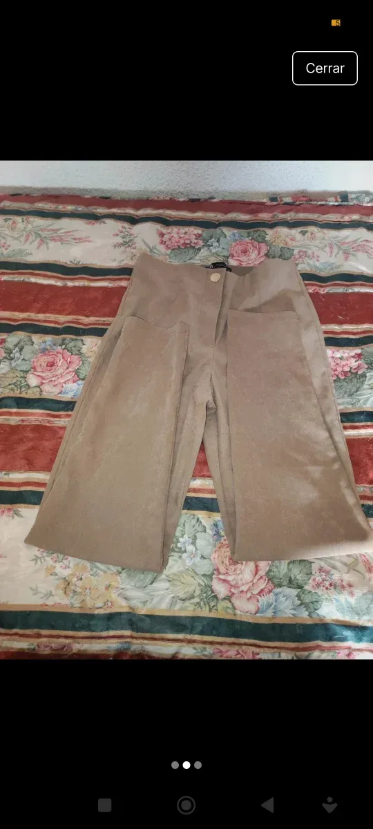 Pantalones culotte beige