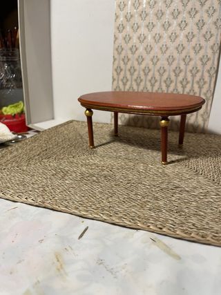 Tavolino ovale noce per casa delle bambole