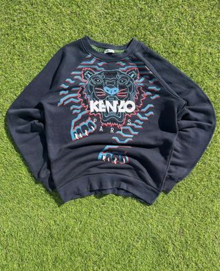 Sudadera Kenzo Negra con Diseño Tigre