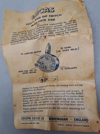 11K9271 Pulsador claxon boton blanco LUCAS clasico